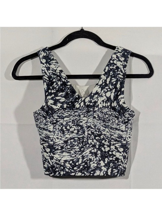 Move Theology Other - Move Theology Crop Athletic Tank Small Navy White Print